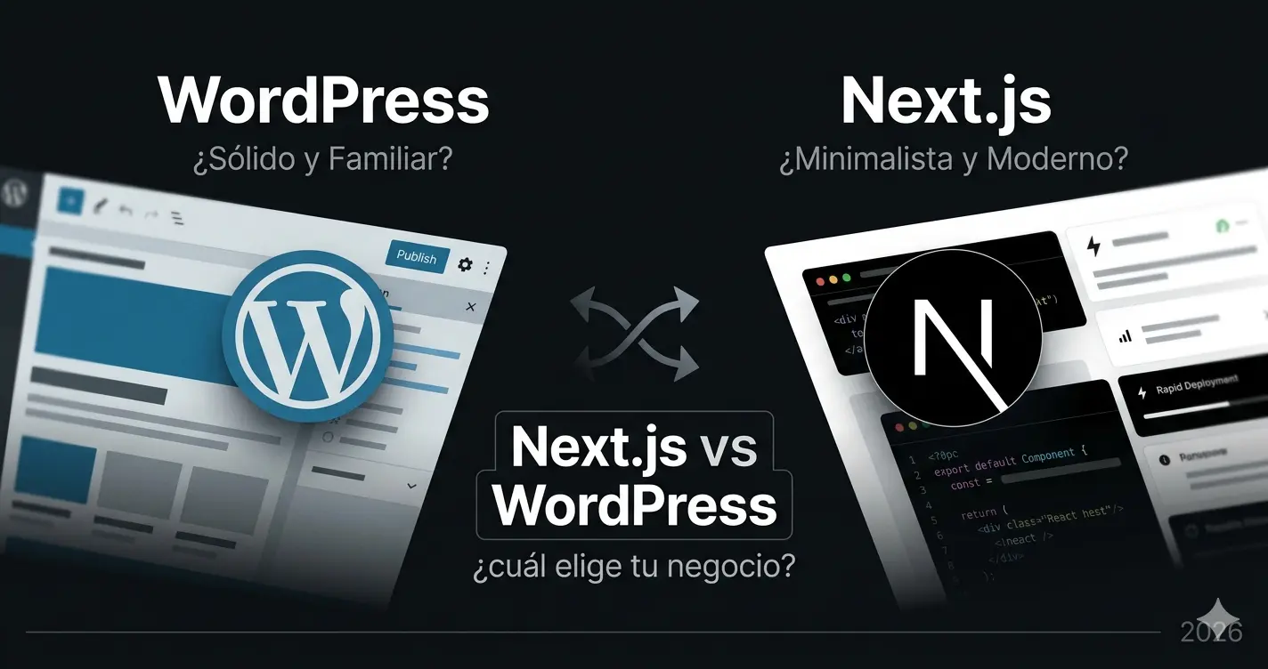 Next.js vs WordPress: ¿cuál elegir para tu negocio en 2026?